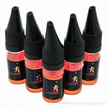 Electronic cigarette refill liquid in various flavors and bottle